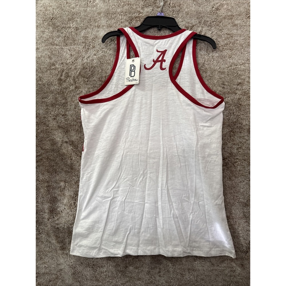 Pressbox White/Alabama Crimson Tide Racerback Tank Large NWT - Picture 3 of 3